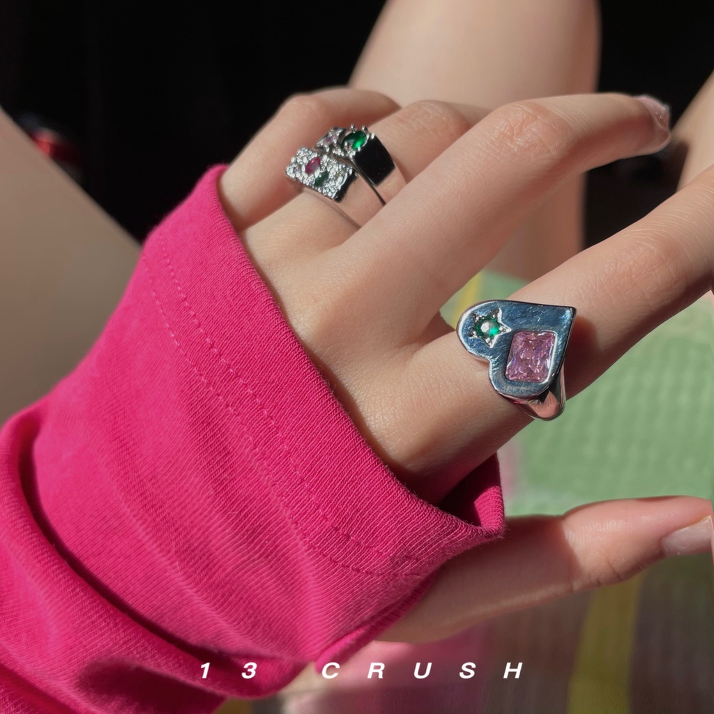 Love Gem Color Ring Accessories Cute Temperament