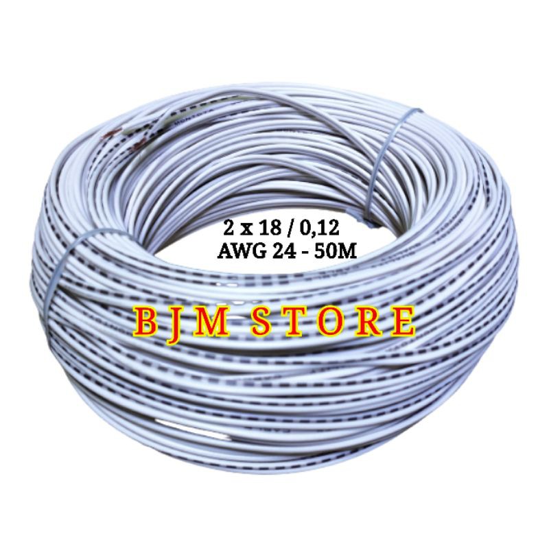 kabel serabut AWG 24 2x18 50m