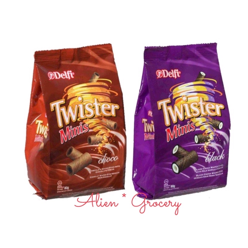 Delfi Twister Mini Minis Bag Choco Coklat Black Vanila 80gr