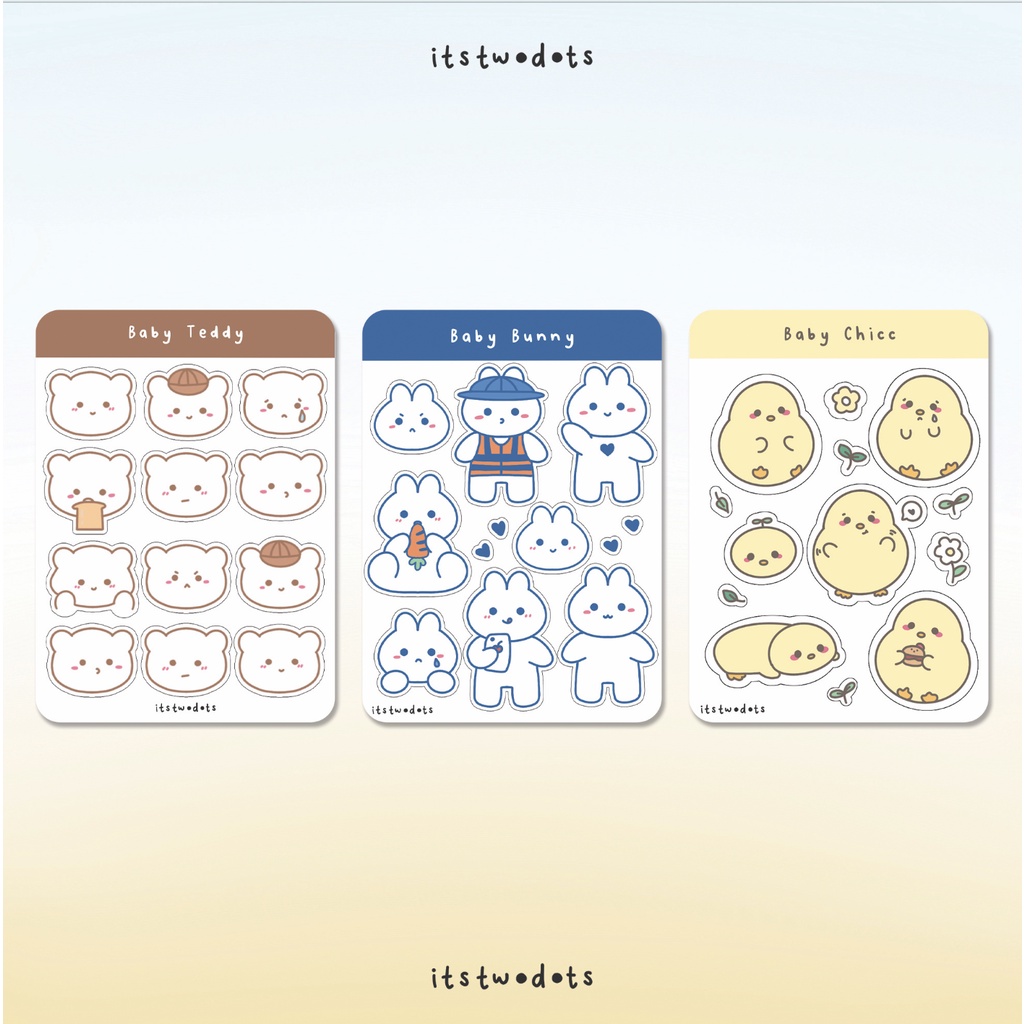 

CHARACTER SERIES #2 BABY TEDDY BUNNY CHICC STICKER SHEET