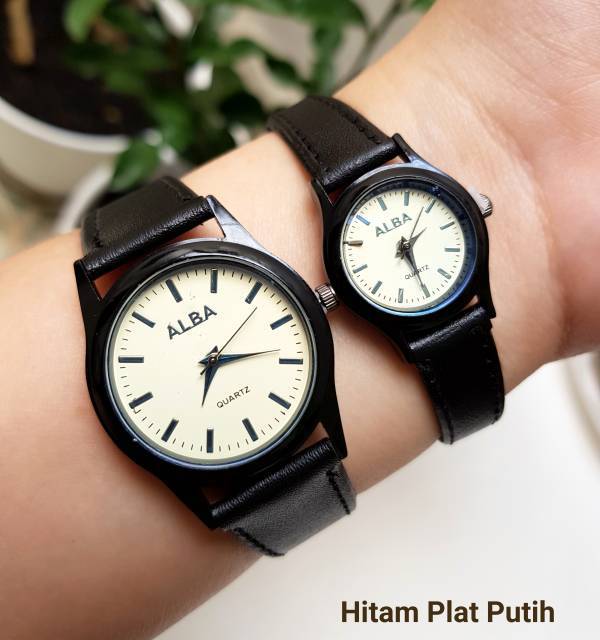 JAM TANGAN PRIA/WANITA ALBA COUPLE BALOK KULIT COD BISA BAYAR DITEMPAT