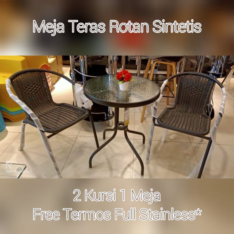Kursi Teras Meja Tamu Rotan Sintetis 1 set