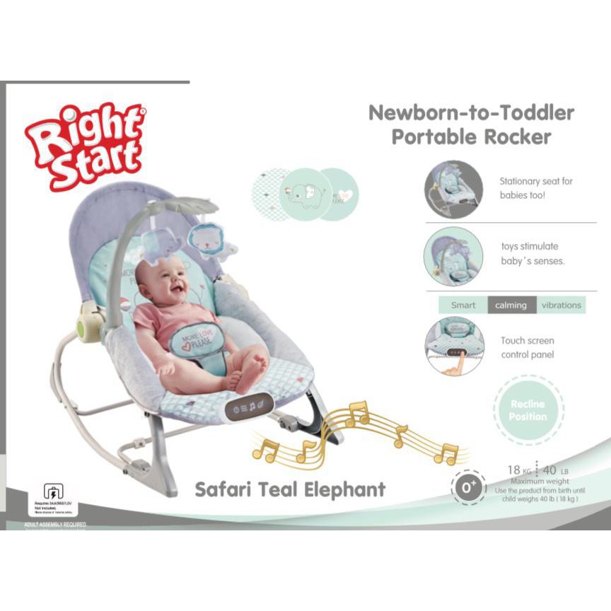 RightStart Bouncer Newborn to Toddler Portable Rocker (23801 23802 23803) Kursi Ayun
