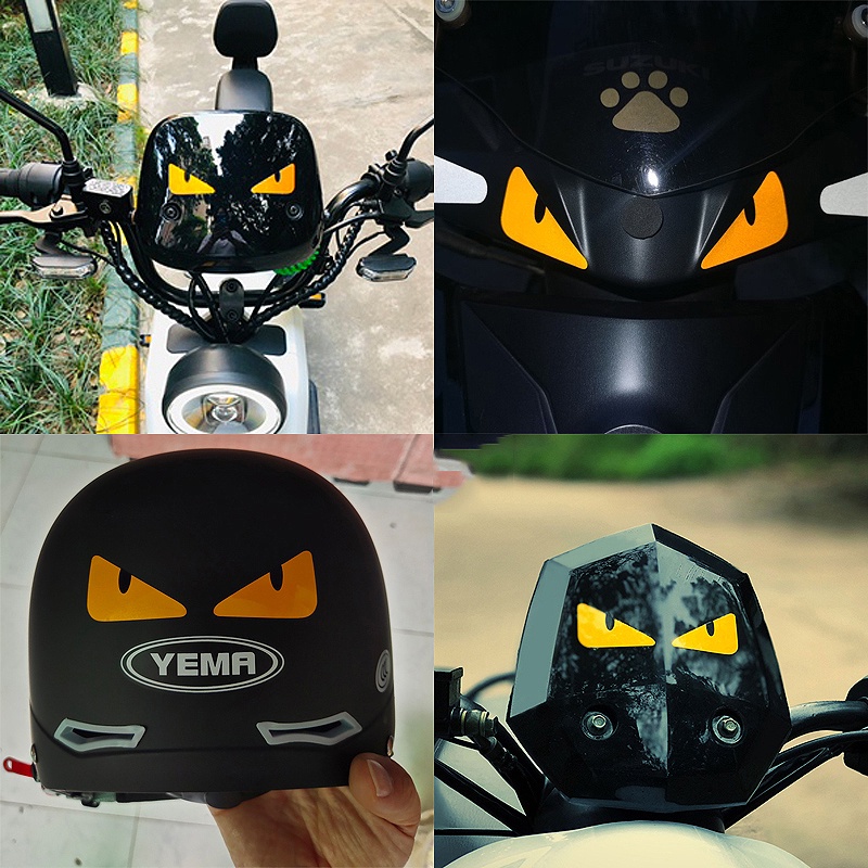 Winker Eye Anime Sticker Stiker Thailand Stiker Mata Monster Iblis Mata Monster Reflektif Sepeda Motor Sepeda Mobil Decals untuk Honda Beat Xrm 125