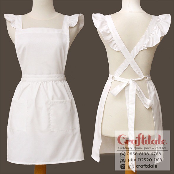 Celemek/apron french maid - putih