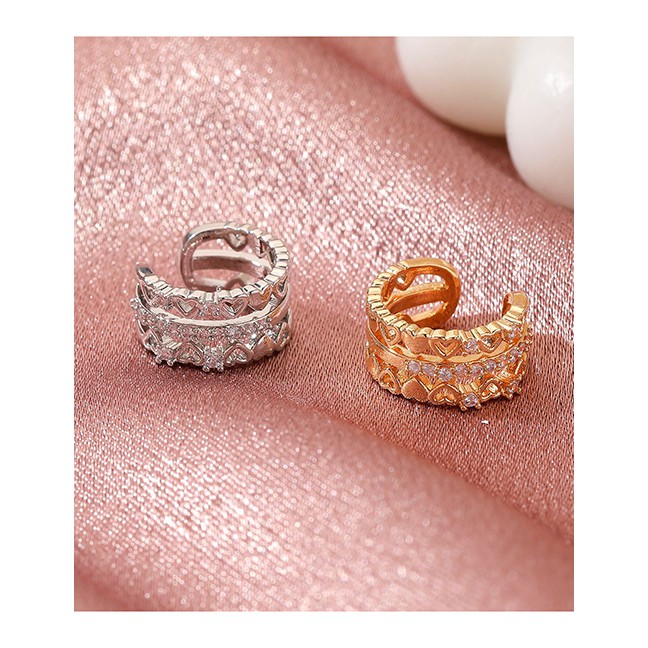 LRC Anting Jepit Fashion Kc Gold Love Micro-inlaid Zircon  P85872