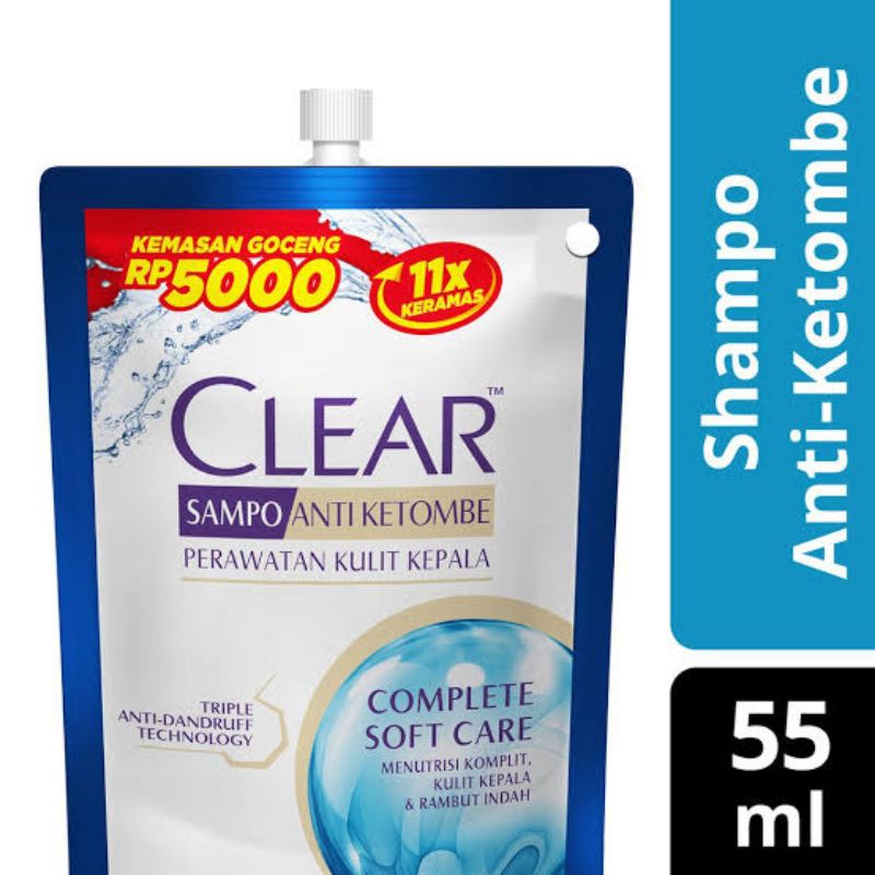 Clear Shampo 55ml Anti Ketombe Complete Soft Care