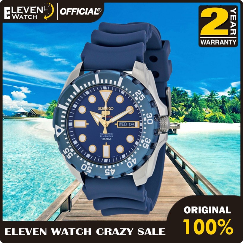 [Promo] Jam Tangan Pria Seiko 5 Sports SRP605K2 Blue Dial 24 Jewels Automatic Original Garansi 2 Tah