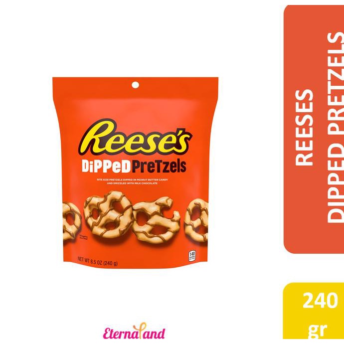 

Reese'S Dipped Pretzel 240 Gr (8.5 Oz) - Pretzel Cokelat Peanut Butter