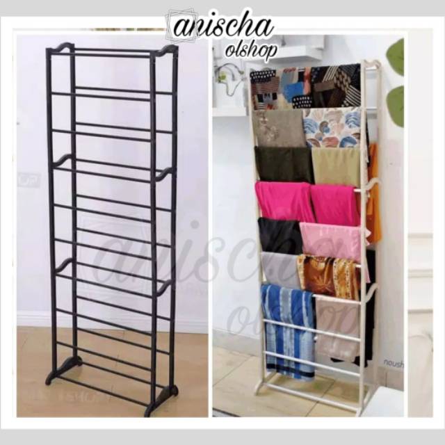 Amazing Shoes Rack Rak Sepatu 10 Tingkat Rakitan Rak Jilbab Standing Murah Shopee Indonesia