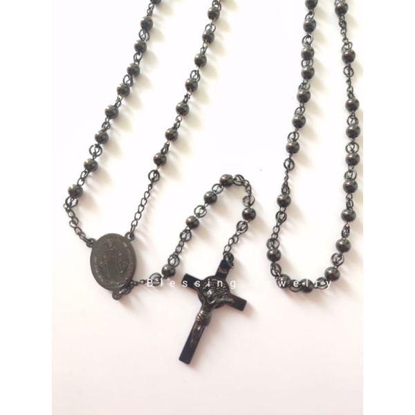 Kalung Rosario Warna Hitam Pria dan Wanita 13