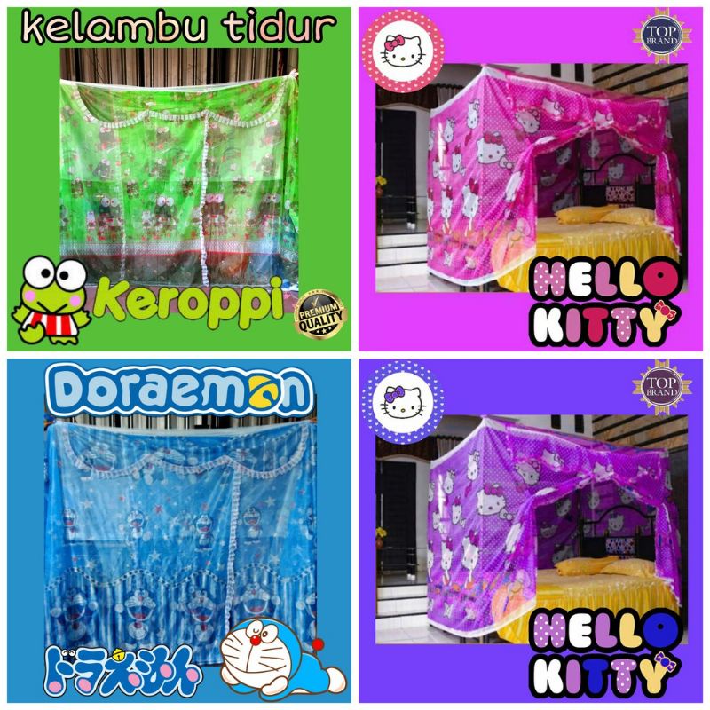 KELAMBU TIDUR JUMBO KARAKTER HELLO KITTY DORAEMON KEROPPI