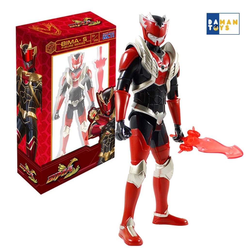 Mainan Robot Action Figure Bima S, Super Eagle, Mask Warrior, Tameng Stone Shield, Topeng Superhero