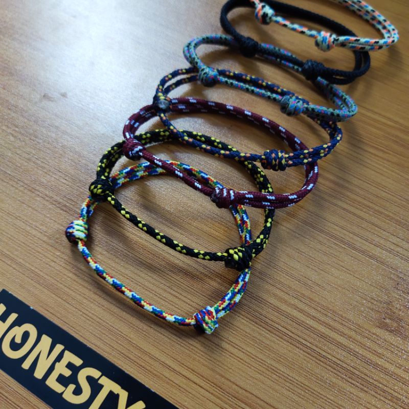 MURAH LEBAY Gelang Tali Pria Wanita 2mm Aksesoris Gaul HONESTYCO - Two Lock