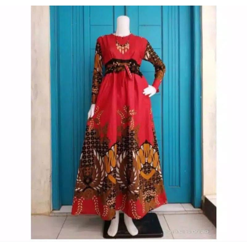 MS GAMIS BATIK FASHION SRIWEDARI MAXI BUMIL/BUSUI BUSANA MUSLIM TERMURAH SHOPEE-Adipati