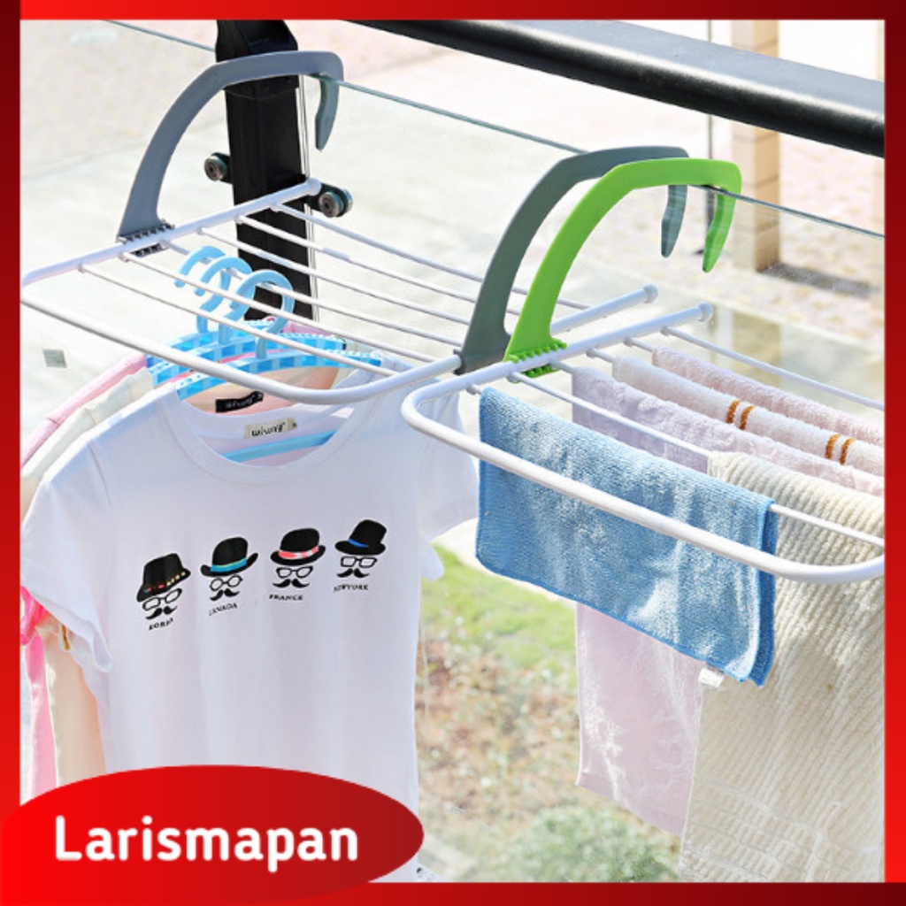 Gantungan Hanger Balkon Jemuran Rak Serbaguna sepatu kaos kaki