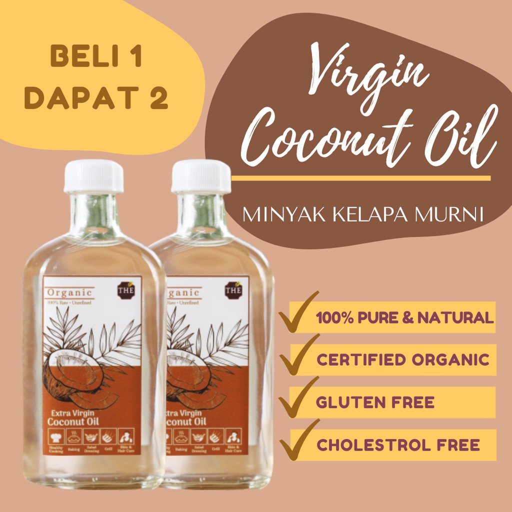 Bisa COD Beli 1 Dapat 2 VCO Coconut Oil Minyak Kelapa Murni Untuk Masak Dan Diminum 250ml