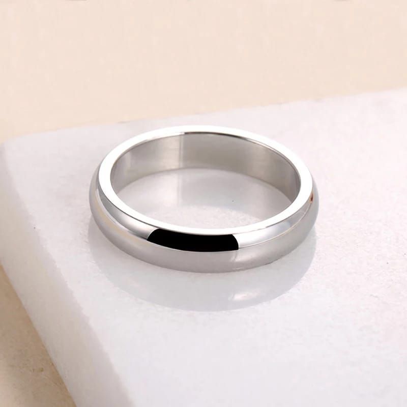 Cincin Putih Polos Cincin Pasangan Pria dan Wanita Silver