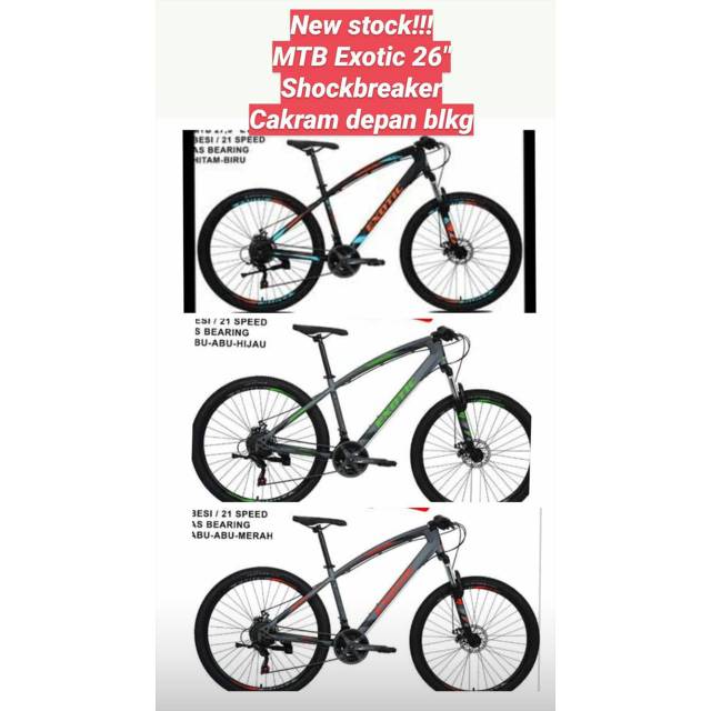  Sepeda  Exotic  MTB  26inch Shopee  Indonesia