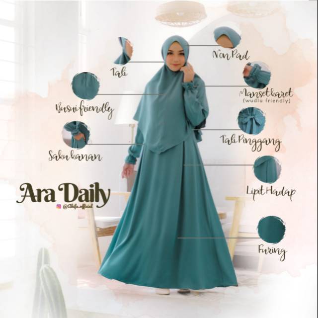 Gamis aradaily by akifa polos sederhana