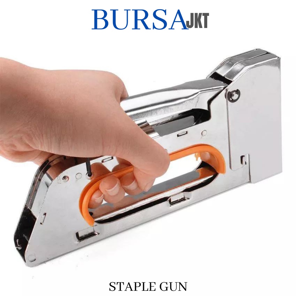 STEPLER TEMBAK CEKREKAN PENGOKOT HEKTER GUN TACKER STAPLES  3IN1 TUKANG JASA PASANG JOK SOFA