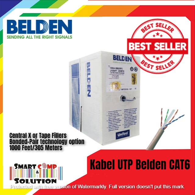 Kabel Jaringan Ethernet UTP Belden CAT6 Copper 1000 Feet 305 Meter