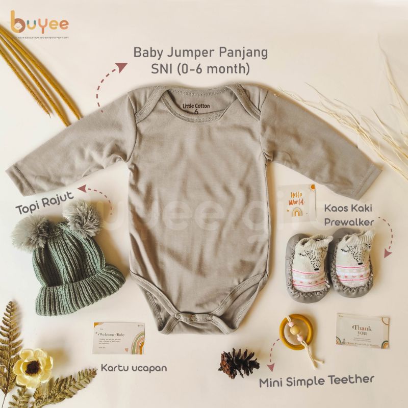 Premium Baby Hampers Buyee.gift | Kado Lahiran Bayi | Baby Gift Set | Parcel Baby Newborn-Moon grey