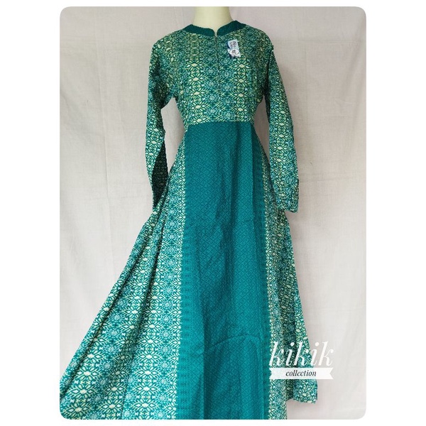 Long Dress Gamis Katun Premium Halus Motif Batik Modern Pakaian Muslim Wanita Remaja Ibu Menyusui Tr