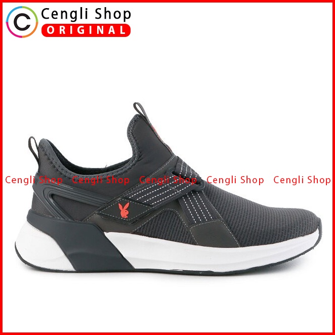 SEPATU SNEAKER PLAYBOY PRIA ORIGINAL CASUAL BRANDED ABU-ABU PL85