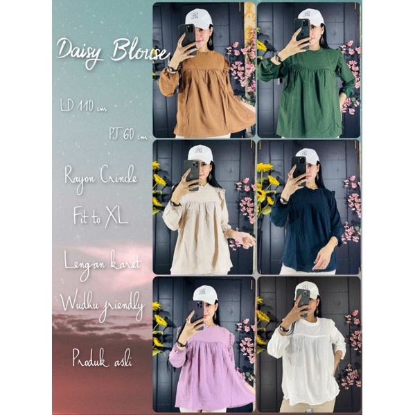 ZOYA BLOUSE CRINCLE RUBY LENGAN BALON KARET