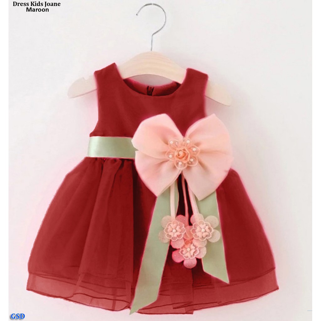 Dress Kids joane/ Dress Anak Kasual/ Baju pesta Anak Umur 5 Tahun/ Pakaian Buat Jalan-Jalan