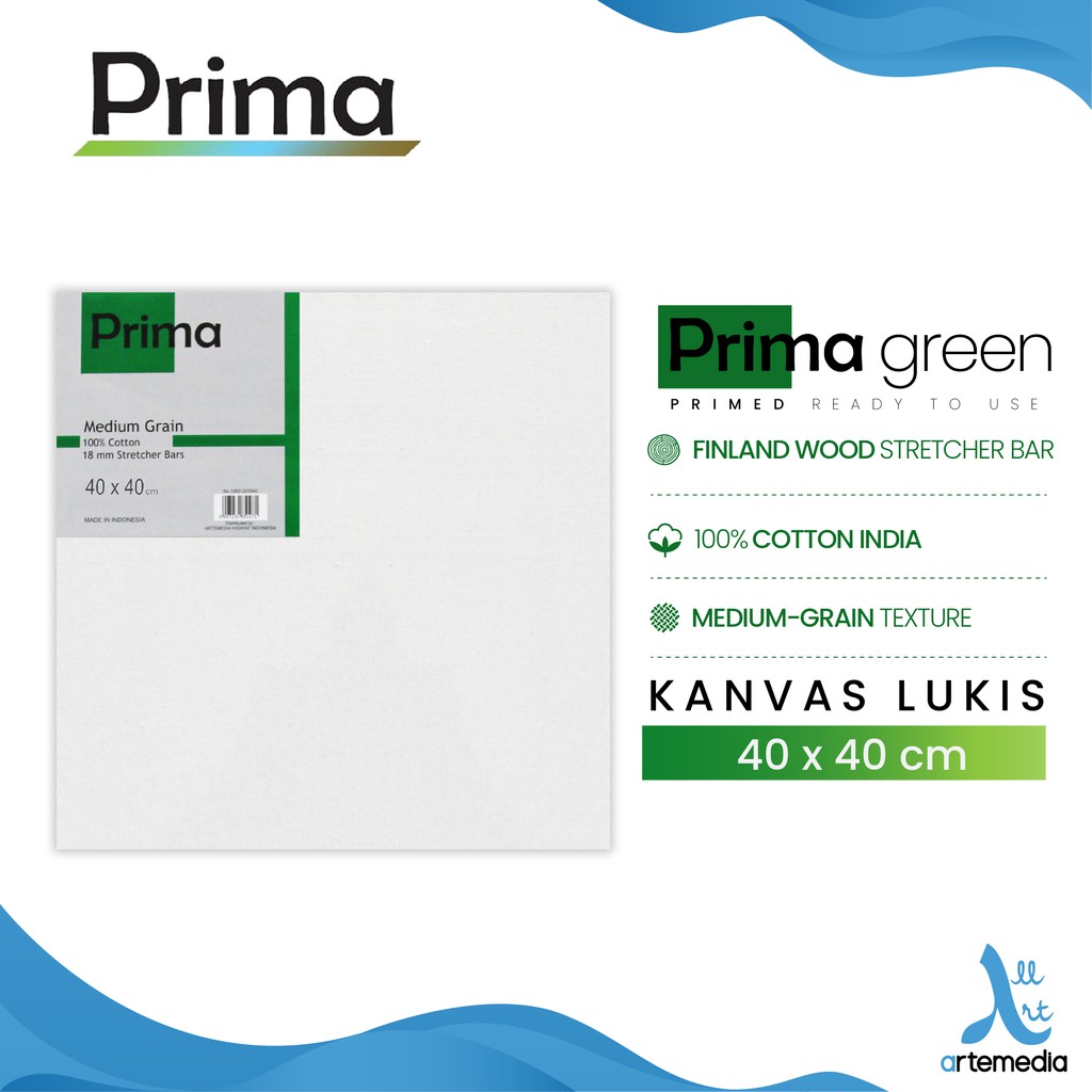 

Prima Green 40x40cm Cotton Canvas