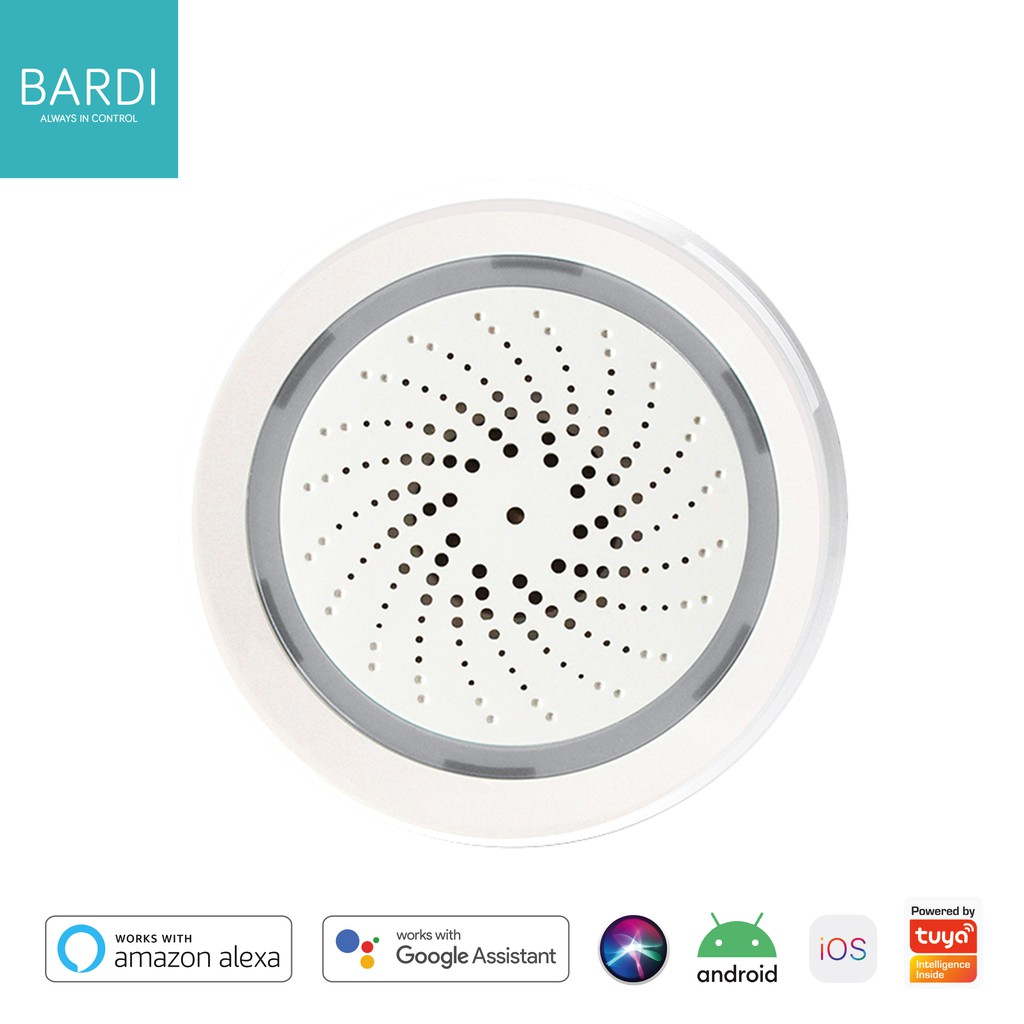 BARDI Smart Home Wi-Fi Siren Loud Alarm Android/iOS Support