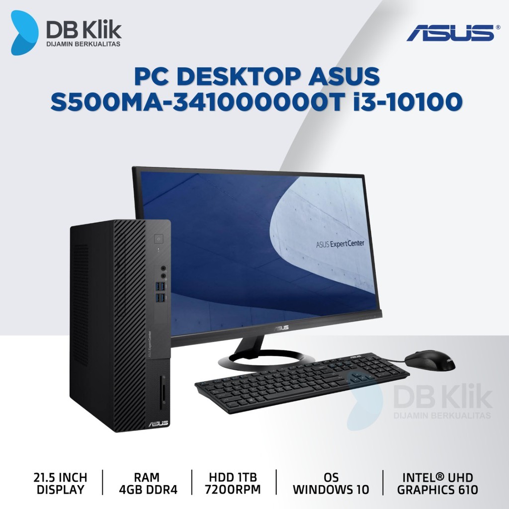 PC Desktop ASUS S500MA-341000000T i3-10100 4GB 1TB | Windows10 21.5 Inch