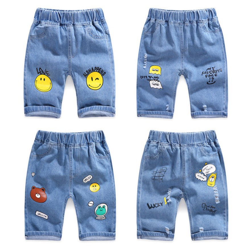 Celana jeans pendek  motif line