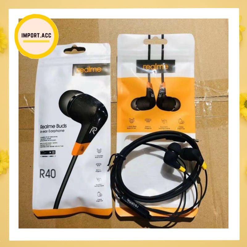 Headset Realme stereo R1 - Handsfree Earphone super bass (import.acc)