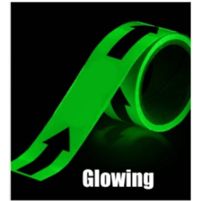 

GLOW IN THE DARK ARROW TAPE 5CMX10METER PANAH LAKBAN SELOTIP K3 RAMBU