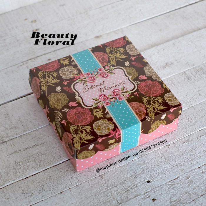 

50Lembar Dus Nasi R10 Beauty FLORAL Kotak Nasi R10B 22x22 Box Nasi