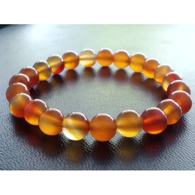 Gelang batu Raflesia ( orange chalcedony ) asli