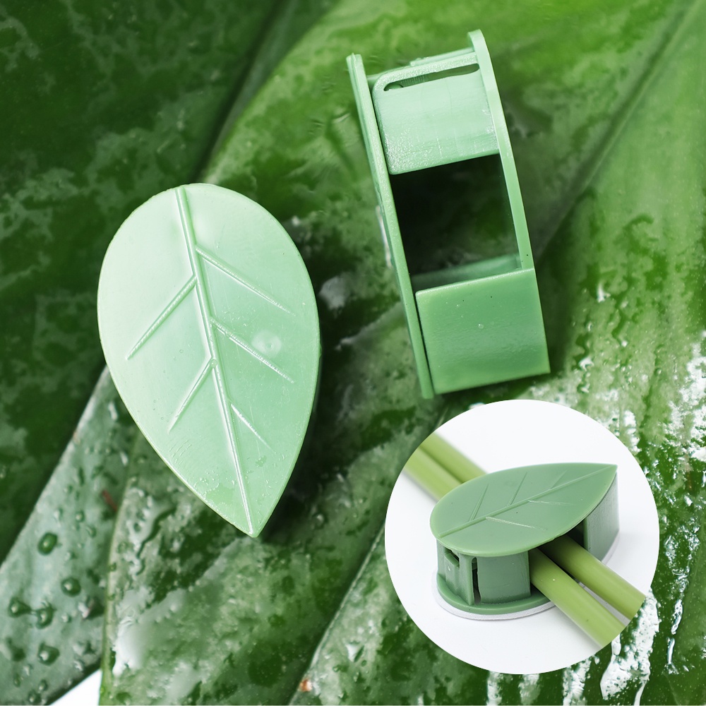 10 Pcs Klip Bracket Holder Tanaman Merambat Warna Hijau Dengan Perekat Untuk Taman
