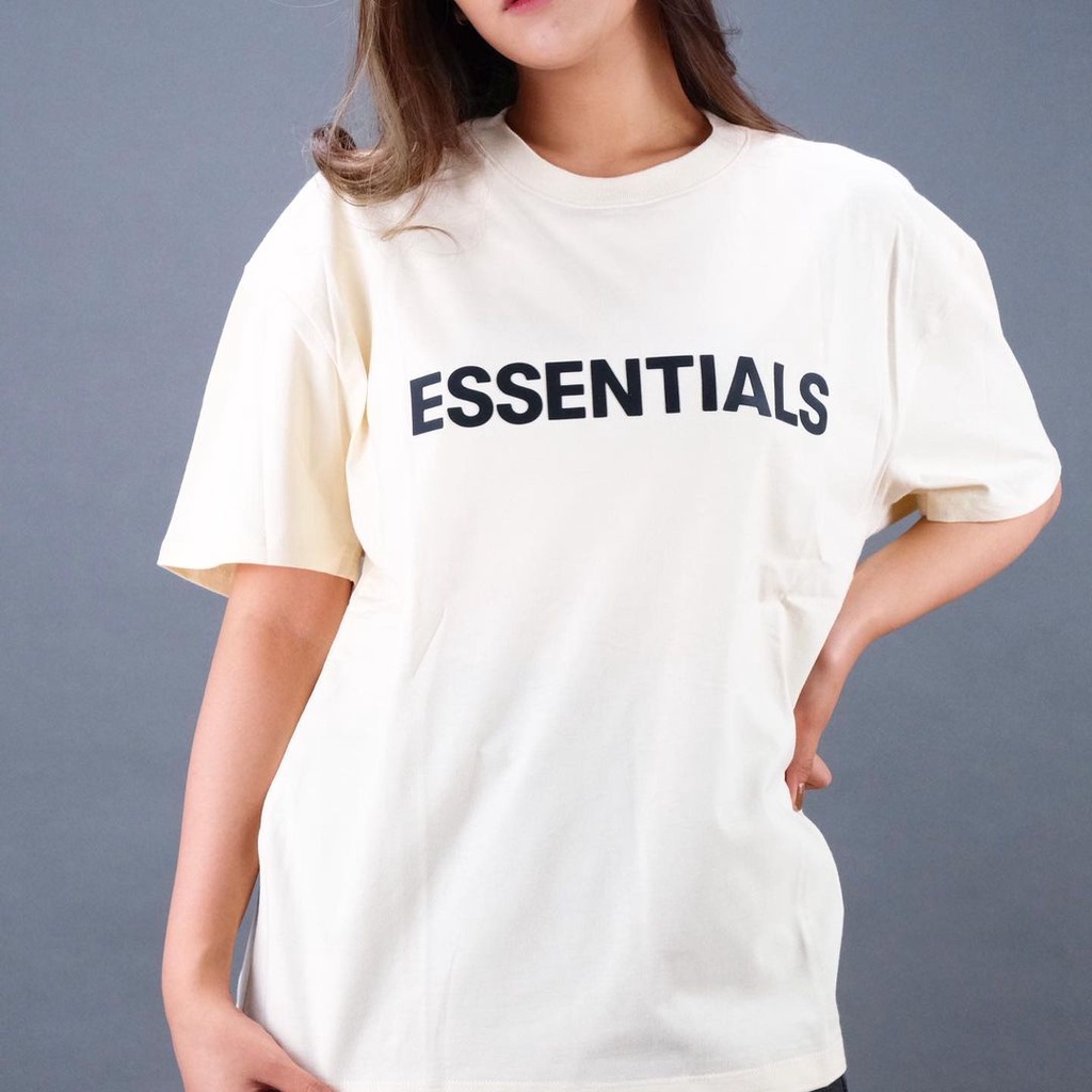 Essentials FOG Silicon Applique Cream Tee