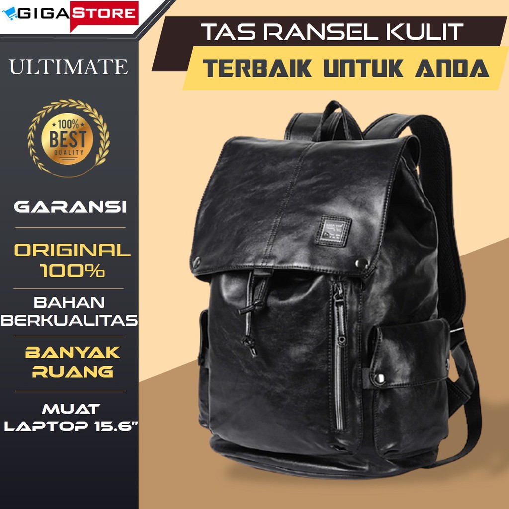 Tas Punggung Gendong Backpack UTM Ransel Pria Kulit Asli Original Cowo Cowok Laki Laki Import Murah