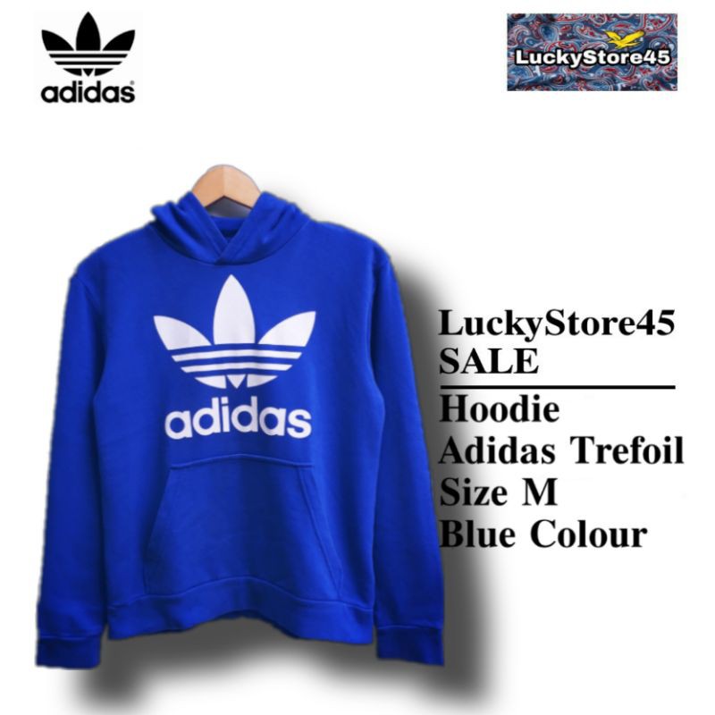 HOODIE ADIDAS TREFOIL BIG LOGO BLUE ORIGINAL
