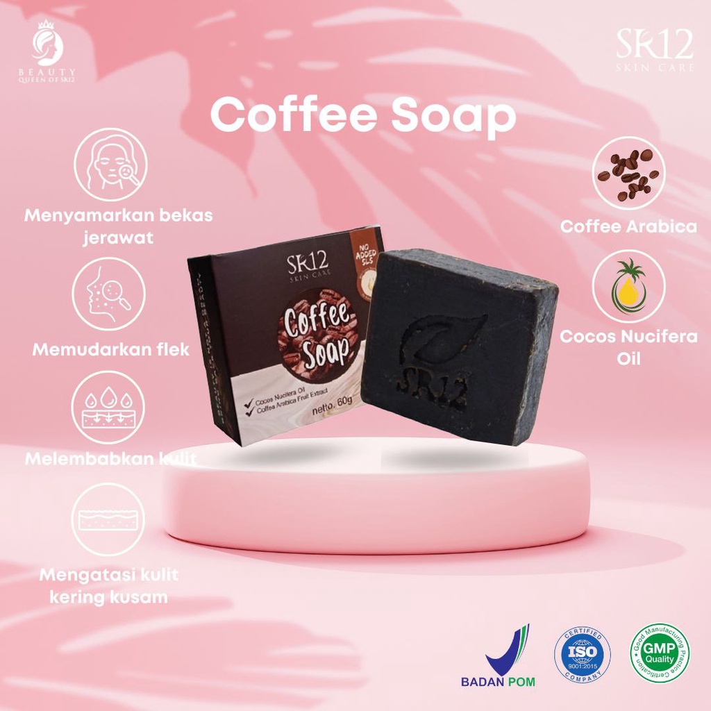 Sabun Kopi SR12 Skincare Face Soap Pembersih Muka Sabun Cuci Muka Herbal Perawatan Wajah Atasi Flek Hitam