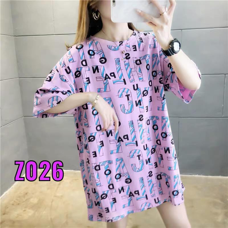 Oversize Tee Tshirt   Wanita Model Longgar Motif Tulisan Z026