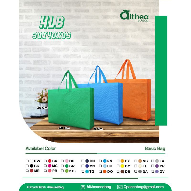 

Tas Polos / Goodiebag Spunbond Murah 30cm x 40cm x 9cm