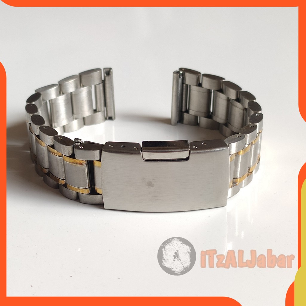 Tali jam tangan Rantai 18mm Stainless steel solid Silver list gold