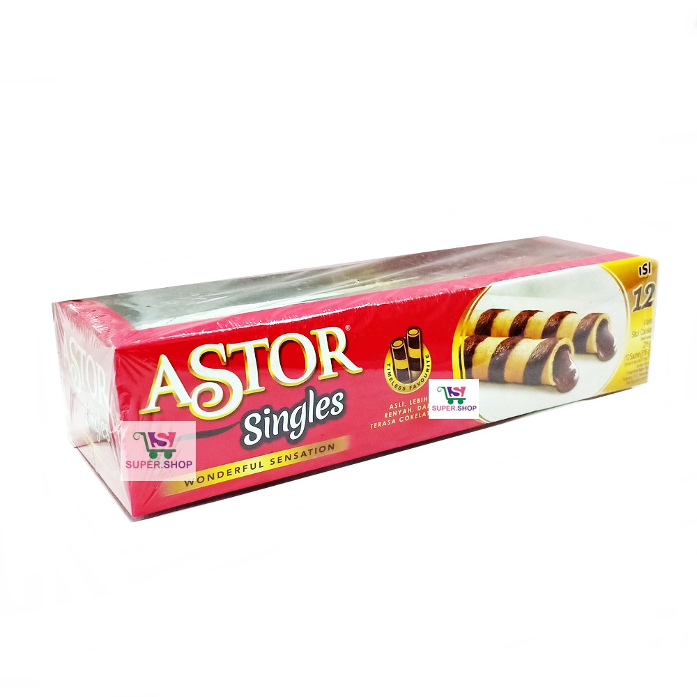 Astor Wafer Stick Cokelat Roll Singles ( isi 12 pcs )