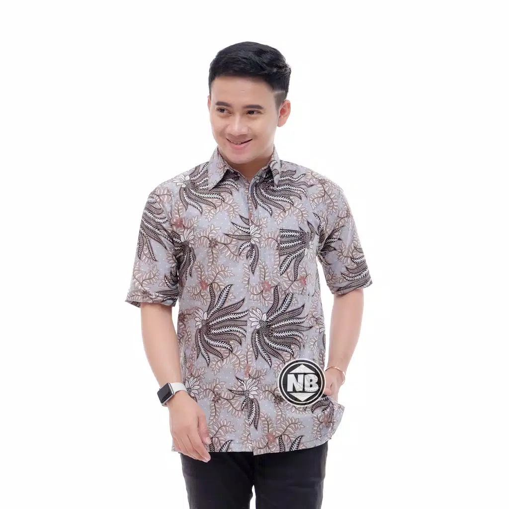 HEM BATIK ANAK AYAH MOTIF KUBIS ABU M L XL XXL