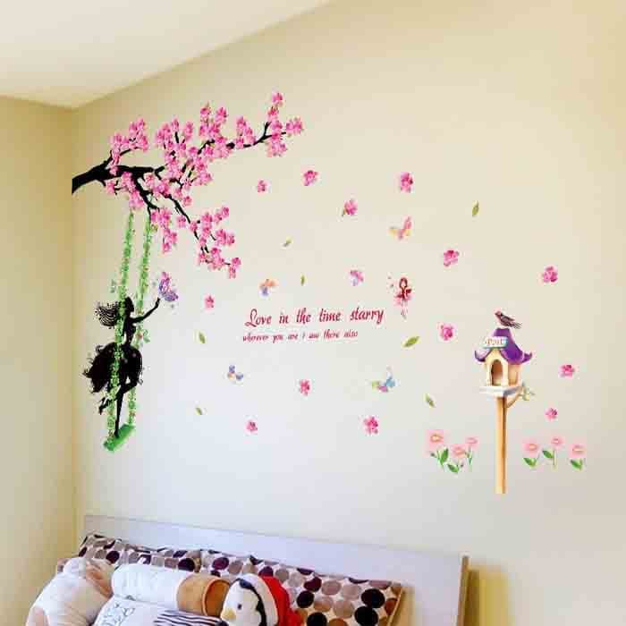 Dijual WALL STIKER 60X90 XL8287 SWINGING FAIRY WALSTIKER WALLSTICKER Diskon